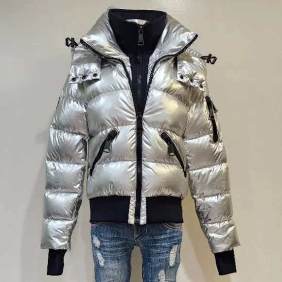 π₯HOT ITEM!π₯SAM. Bungalow Puffer Jacket in Glossy Metallic Silver - Picture 8 of 16